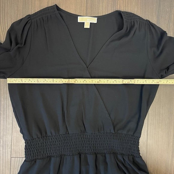 MICHAEL Michael Kors‎ Dress Women's Large Black Ruffled Faux Wrap Mini - Picture 12 of 16